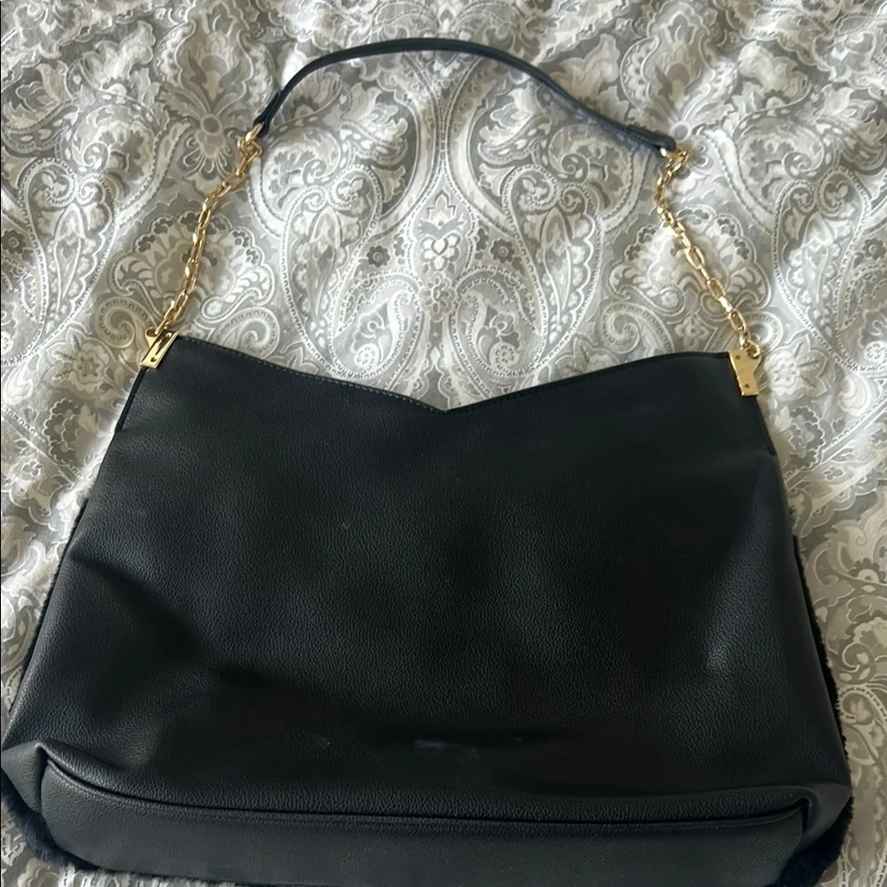 Anne Klein Black and Gold Shoulder Bag - Picture 4 of 4